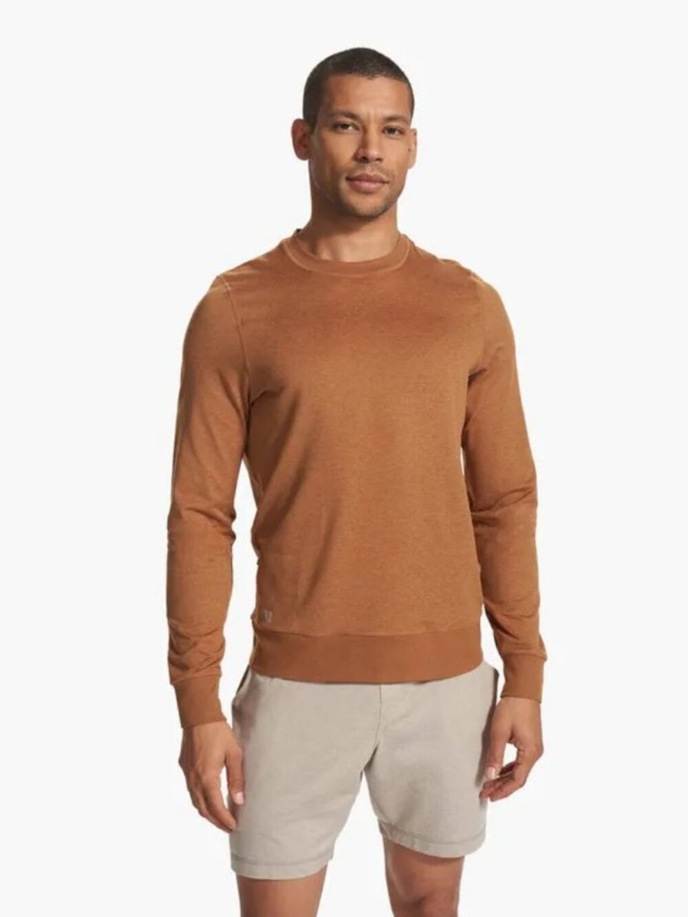 Vuori Ponto Performance Crew Pullover Sweatshirt Men's XXL Orange Dreamknit V224